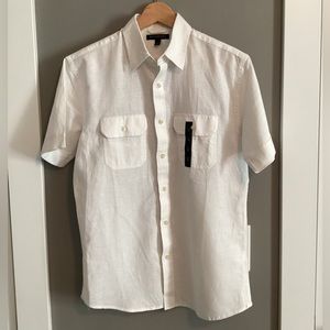 Banana Republic SS Linen Shirt, size small, white
